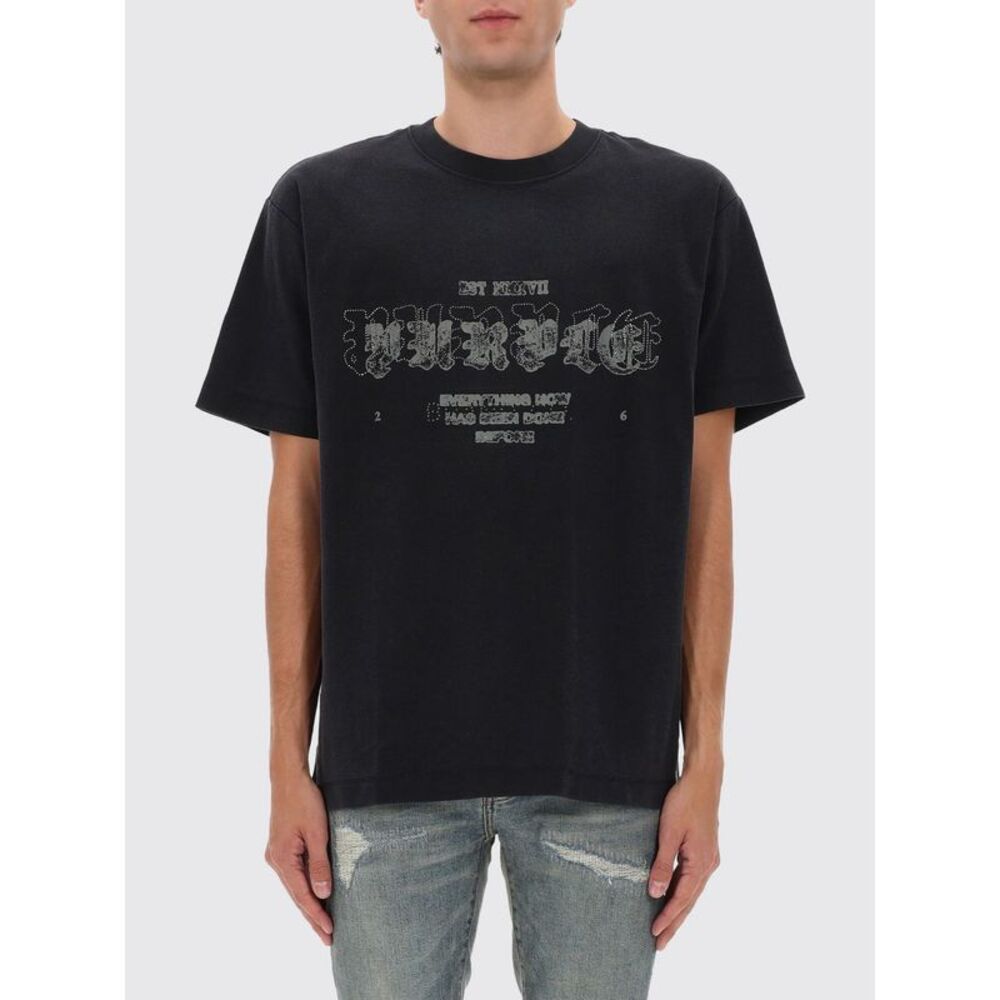 Purple T-Shirt Men Black